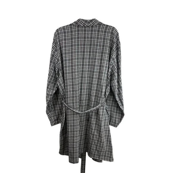 Hanro Switzerland Men's Flannel Checked Robe Cotton Cozy Comfort Size XXL - Picture 3 of 12